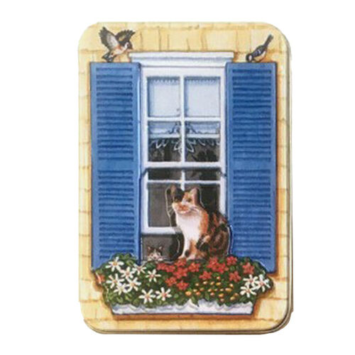 Dana Kubich Small Rectangle Cat On Window Sill Tin