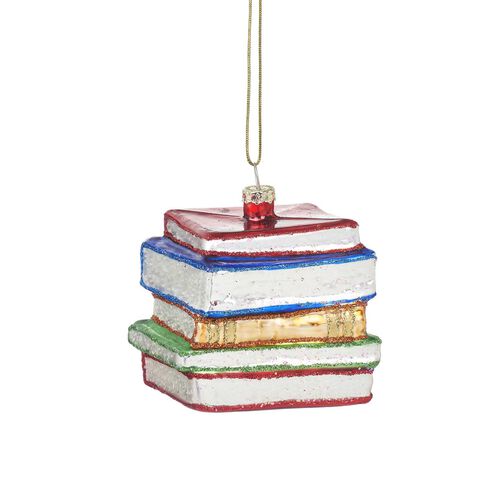 Sass & Belle Stack Of Books Shaped Bauble