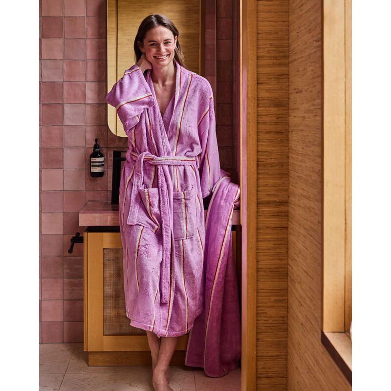 Kip&Co Lavender Field Stripe Bamboo Terry Bath Robe image number 3