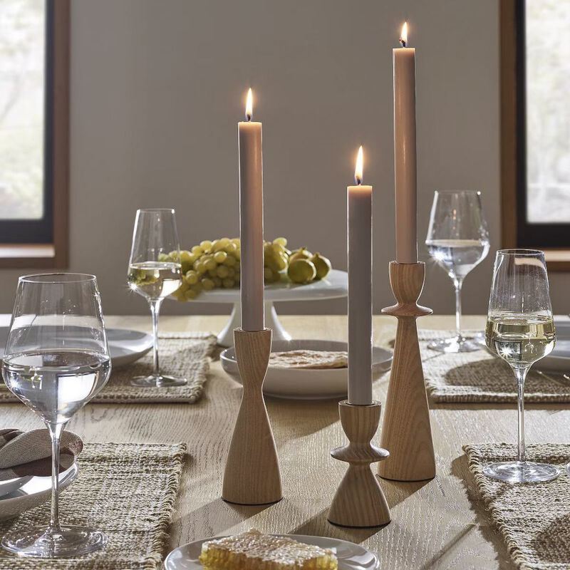 West Elm Tira Wood Taper Holder Light Ash Wood Medium