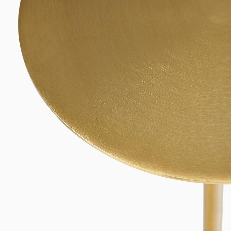 West Elm Hudson Collection Drink Table Antique Brass White Marble image number 2