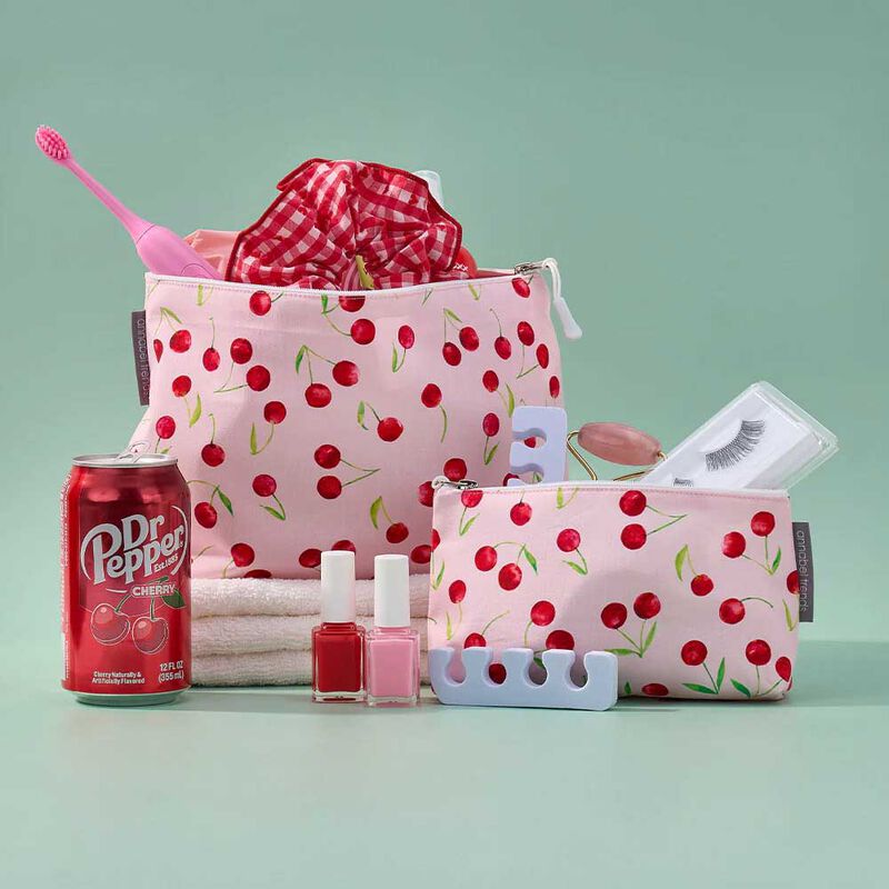 Annabel Trends Cotton Cosmetics Bag Large - Cherrylicious image number 1