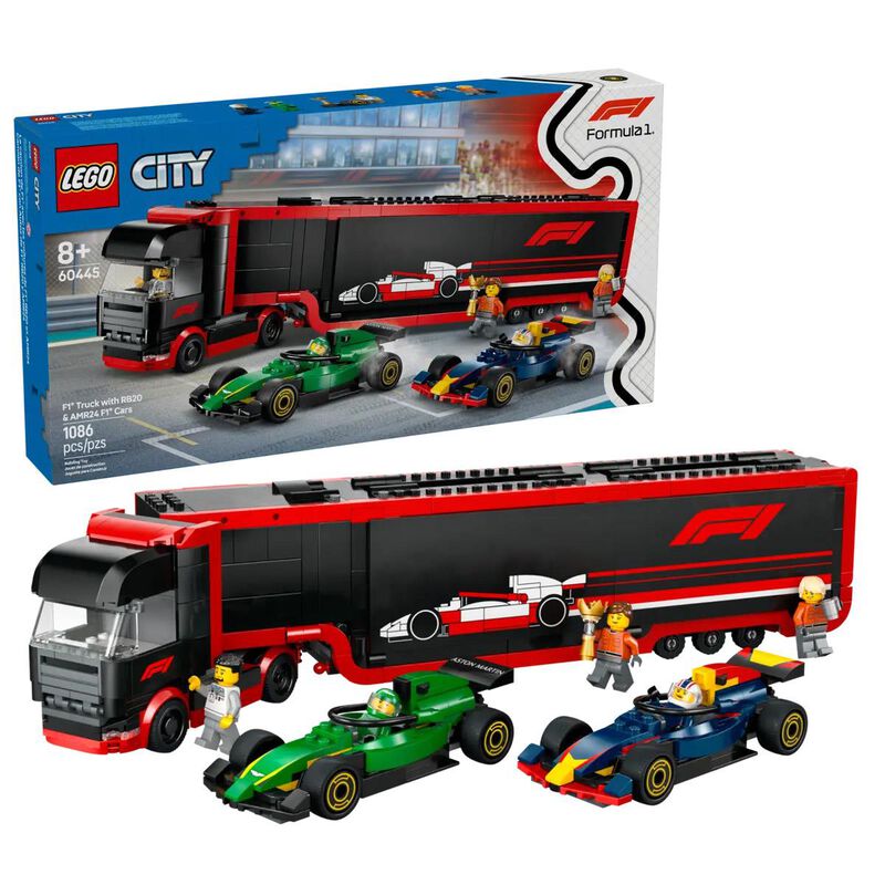 LEGO City F1® Truck with RB20 & AMR24 F1® Cars image number 0