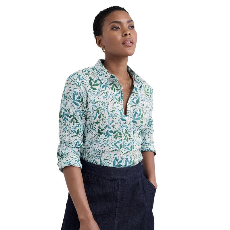 Seasalt Cornwall Larissa Shirt Wandering Peas Chalk image number 0