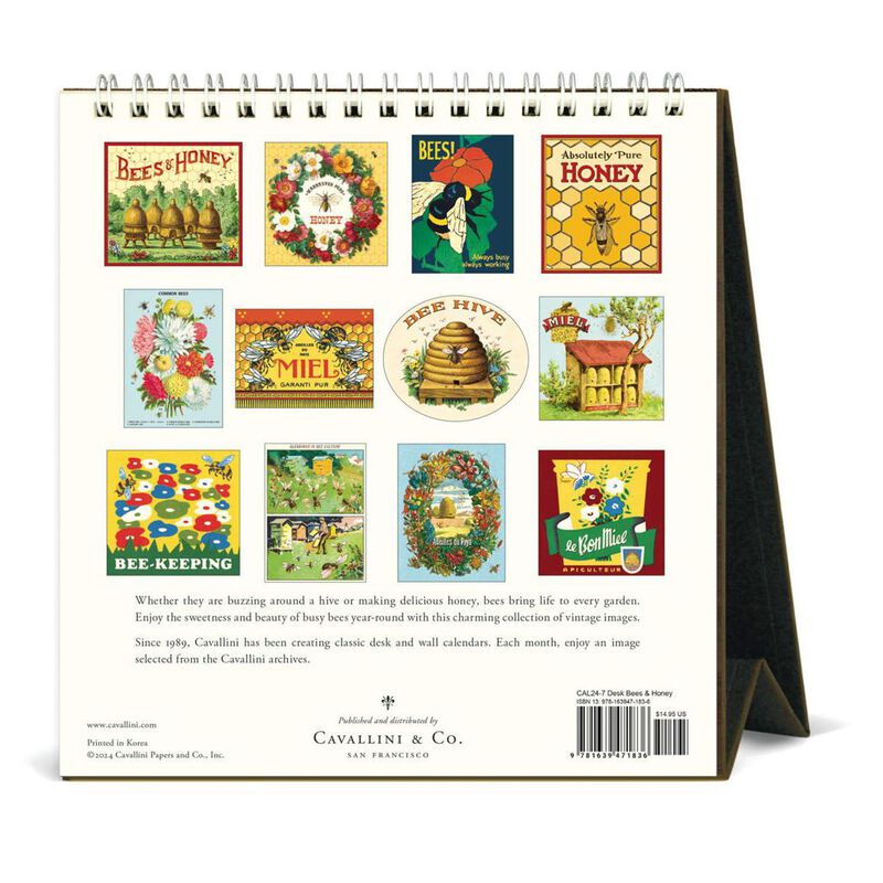 Cavallini Bees & Honey 2025 Desk Calendar image number 2