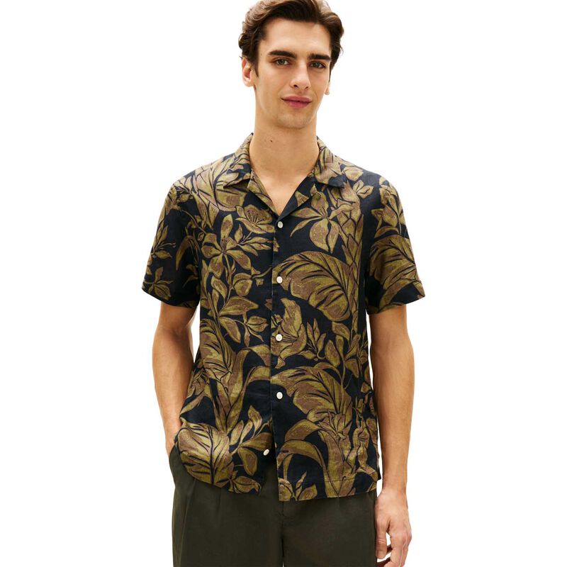 Tommy Hilfiger Regular Fit Floral Print Linen Short Sleeve Shirt image number 0