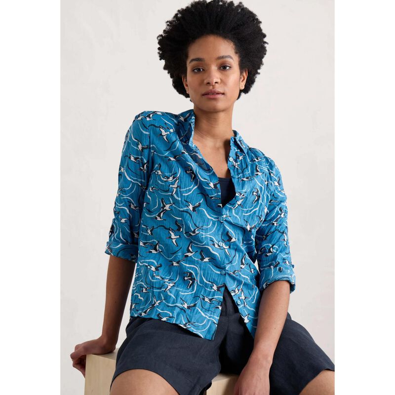 Seasalt Cornwall Larissa Shirt River Birds Sailboats image number 3