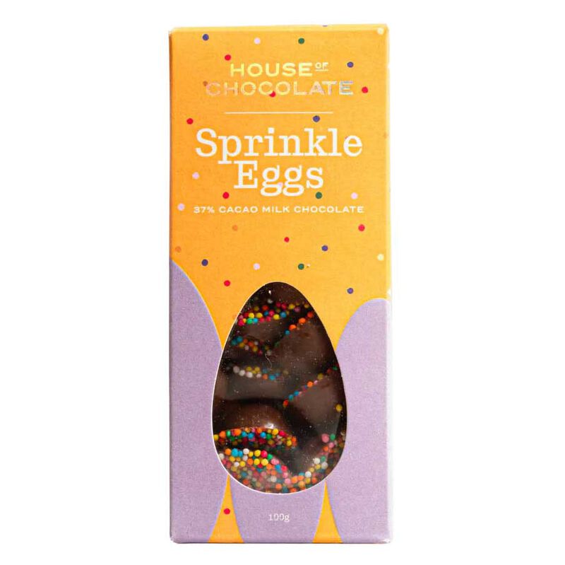 House of Chocolate Sprinkle Milk Chocolate Baby Easter Eggs 100g image number 0