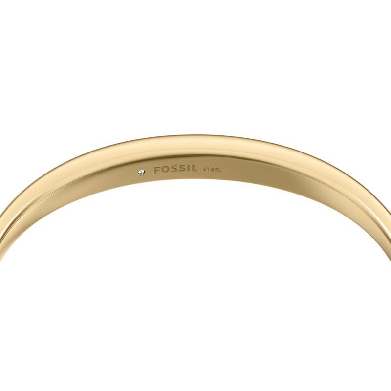 Fossil Ellis Domed Collection Gold-Tone Stainless Steel Bangle Bracelet image number 2