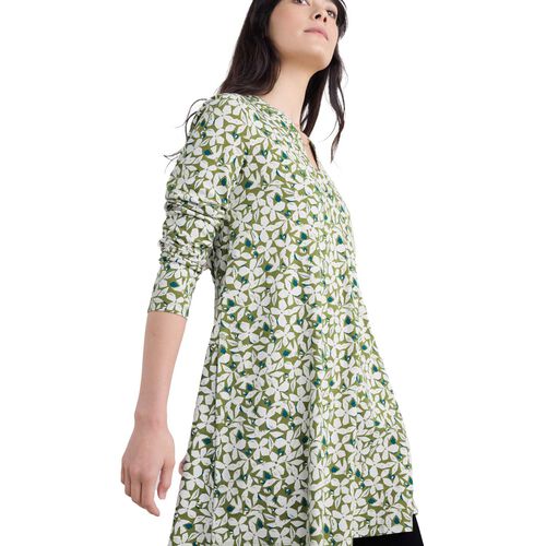 Seasalt Cornwall Wreathe Tunic Headland Collage Dark Citron