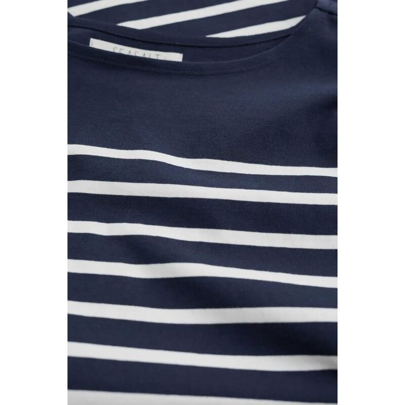 Seasalt Cornwall Sailor Shirt LS Falmouth Breton Maritime Chalk image number 3