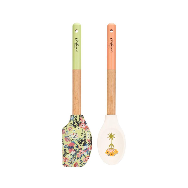 Cath Kidston Painted Table Silicone & Wood Utensil Set 2Pk image number 0