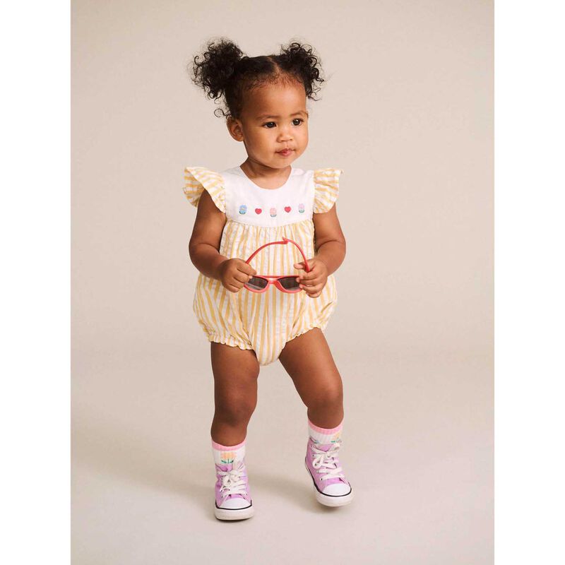 Huxbaby Flower Field Stripe Playsuit image number 1