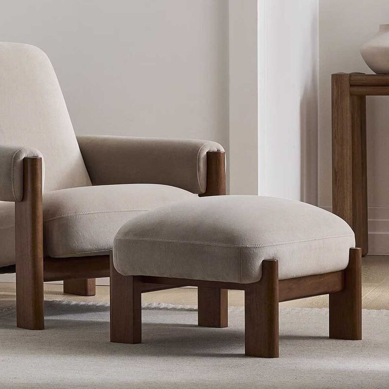 West Elm Nils Ottoman Clay image number 2