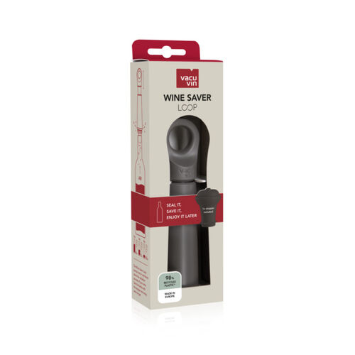 Vacu Vin Loop Wine Saver Pump & Stopper - Graphite