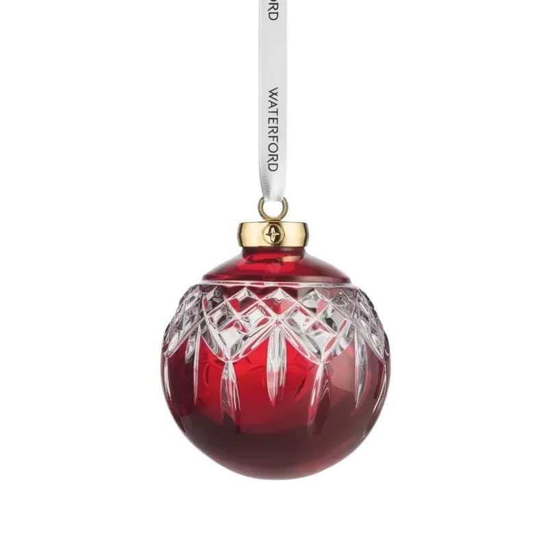 Waterford Lismore Bauble Red Ornament image number 0