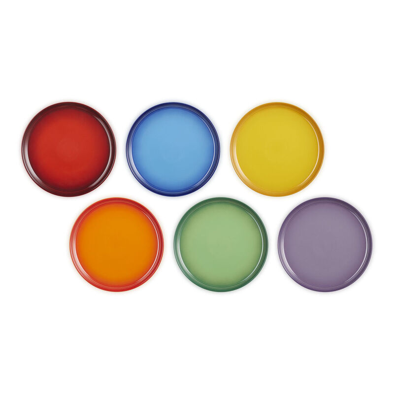 Le Creuset Stoneware Rainbow Set of 6 Side Plates 22cm image number 2