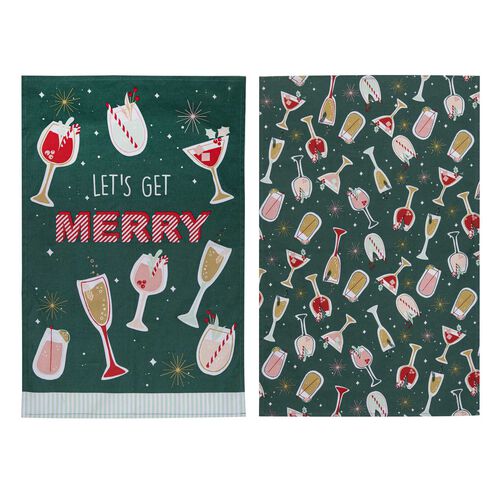Ladelle Let's Get Merry 2pk Kitchen Towel