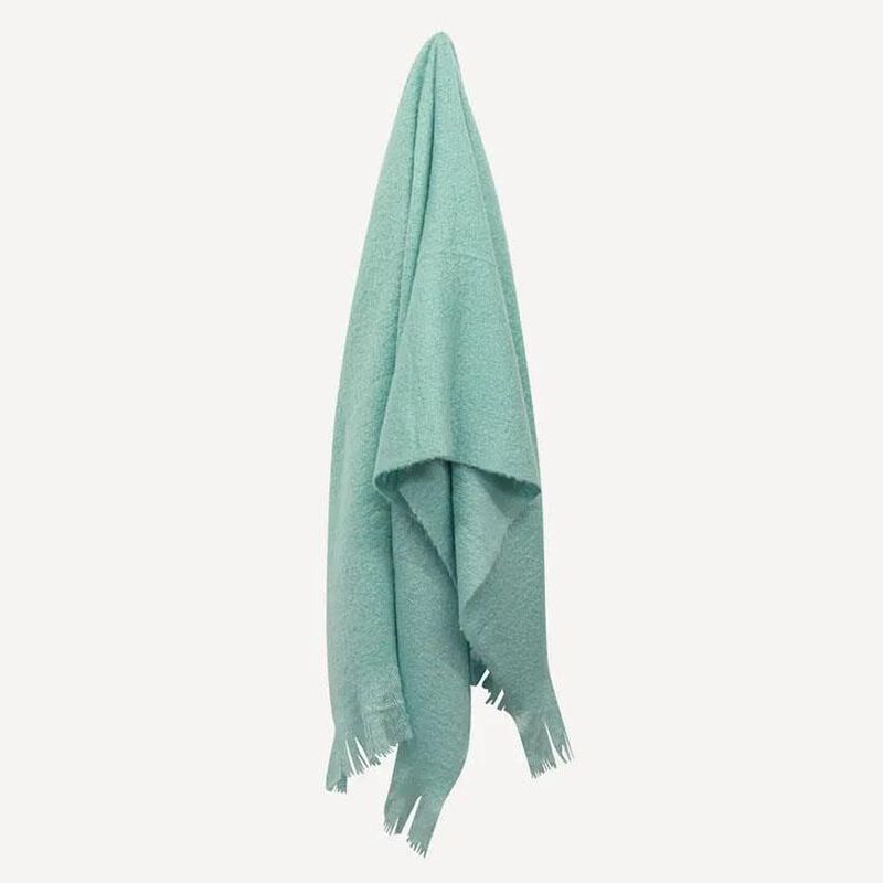 French Country Throw Tassle Duck Egg Blue image number 1