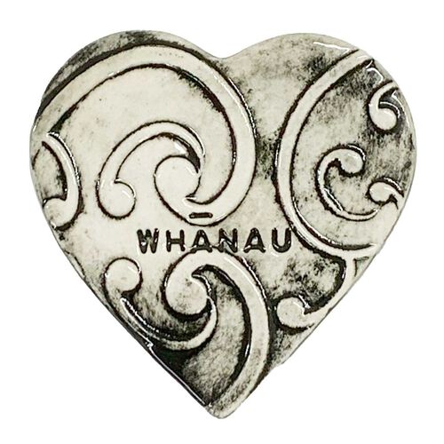 Borrowed Earth Kowhaiwhai Heart  Large - Whanau Black