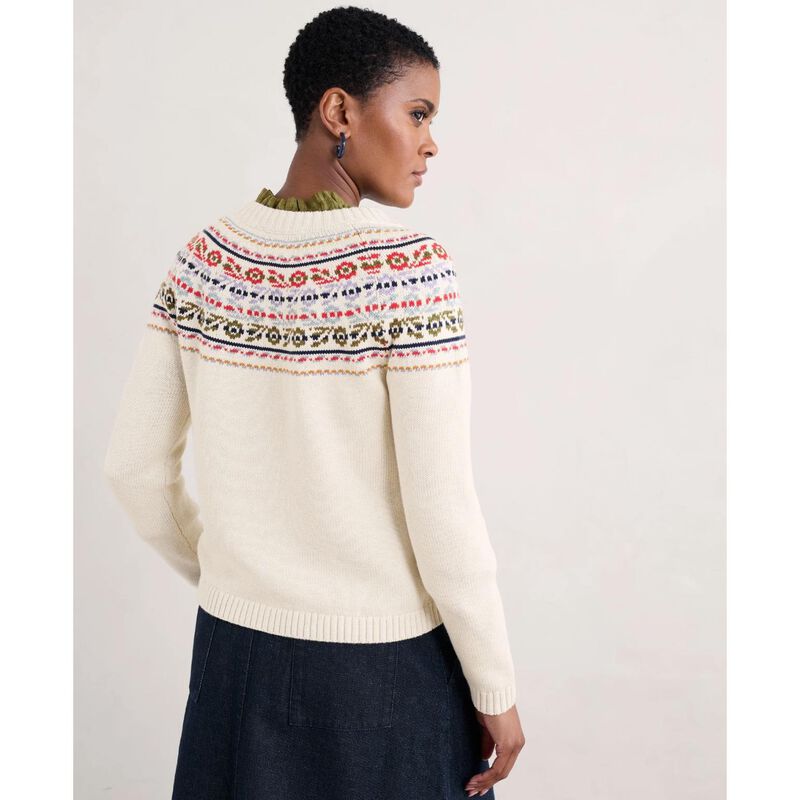 Seasalt Cornwall Stitch Work Jumper Tapestries Chalk Multi image number 1