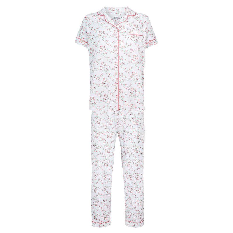 La Marquise Moonlit Tulip Cotton-Rich Jersey Short Sleeve Pyjama Set image number 3