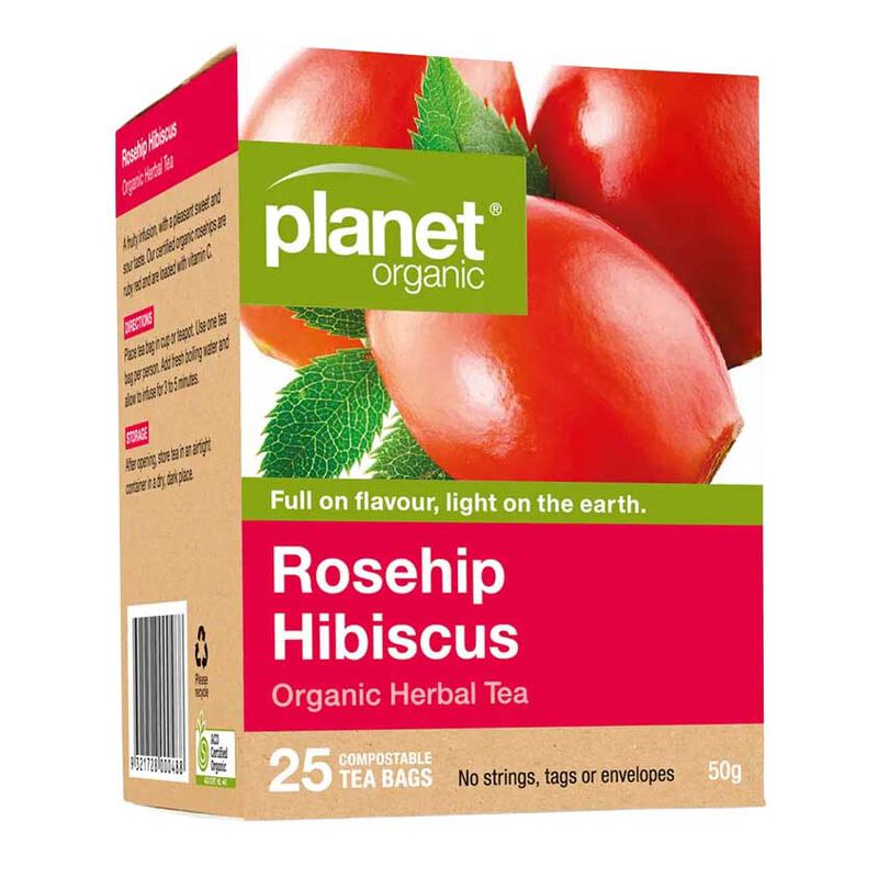 Planet Organic Rosehip Hibiscus 25 Teabags image number 0