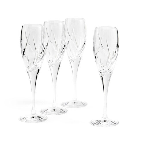 Royal Doulton Harper Crystal Glass Flute Set of 4