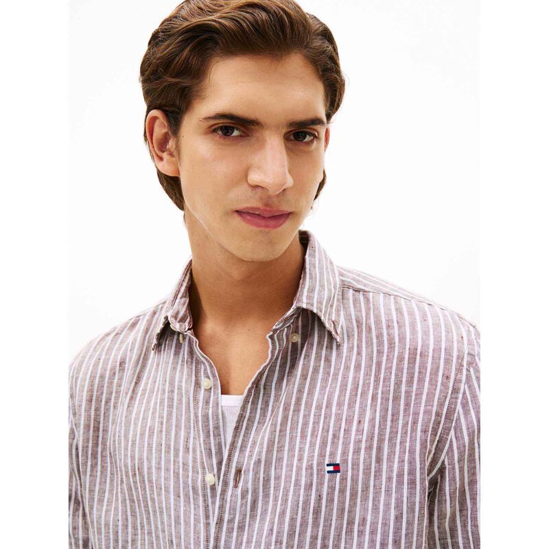 Tommy Hilfiger Regular Fit Bengal Stripe Pure Linen Shirt image number 2