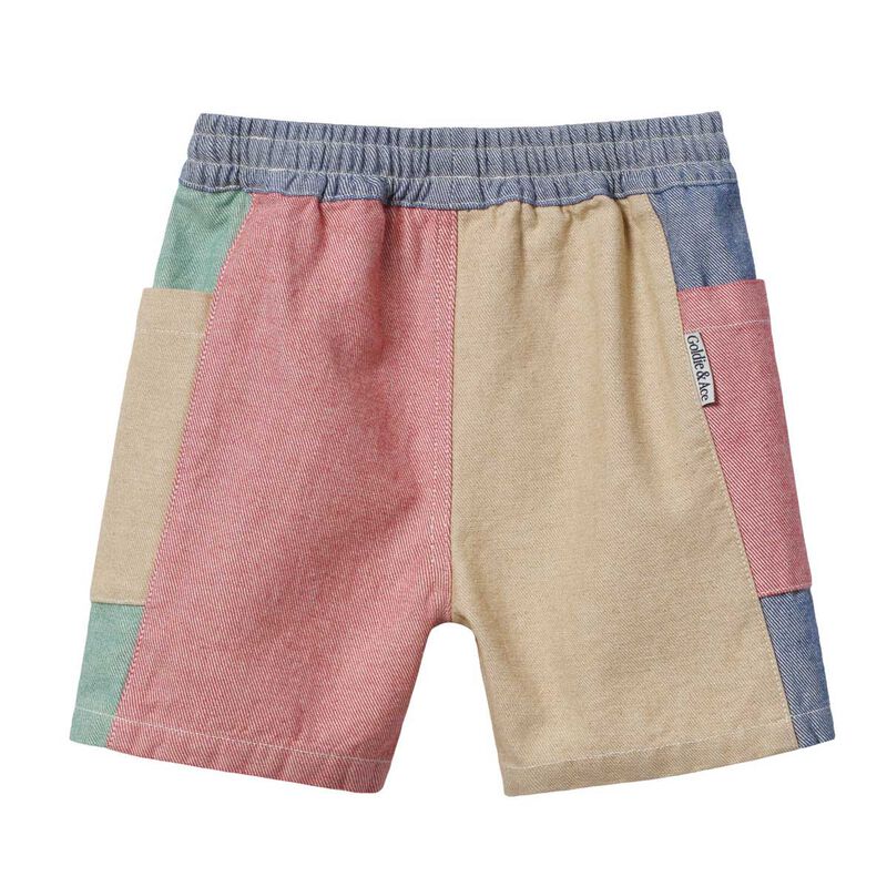 Goldie + Ace Patchwork Noah Pocket Shorts 6M-2Y image number 1