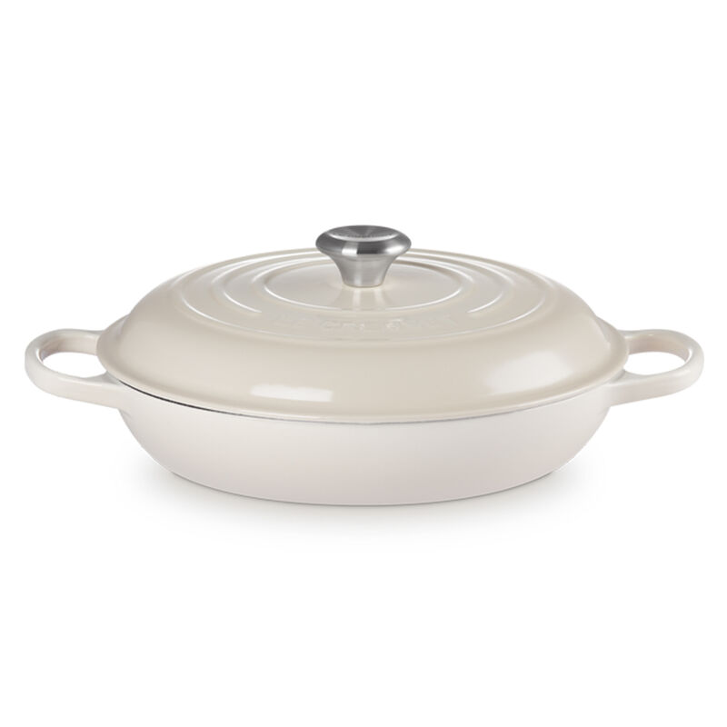 Le Creuset Cast Iron Shallow Casserole 30cm - Meringue image number 0