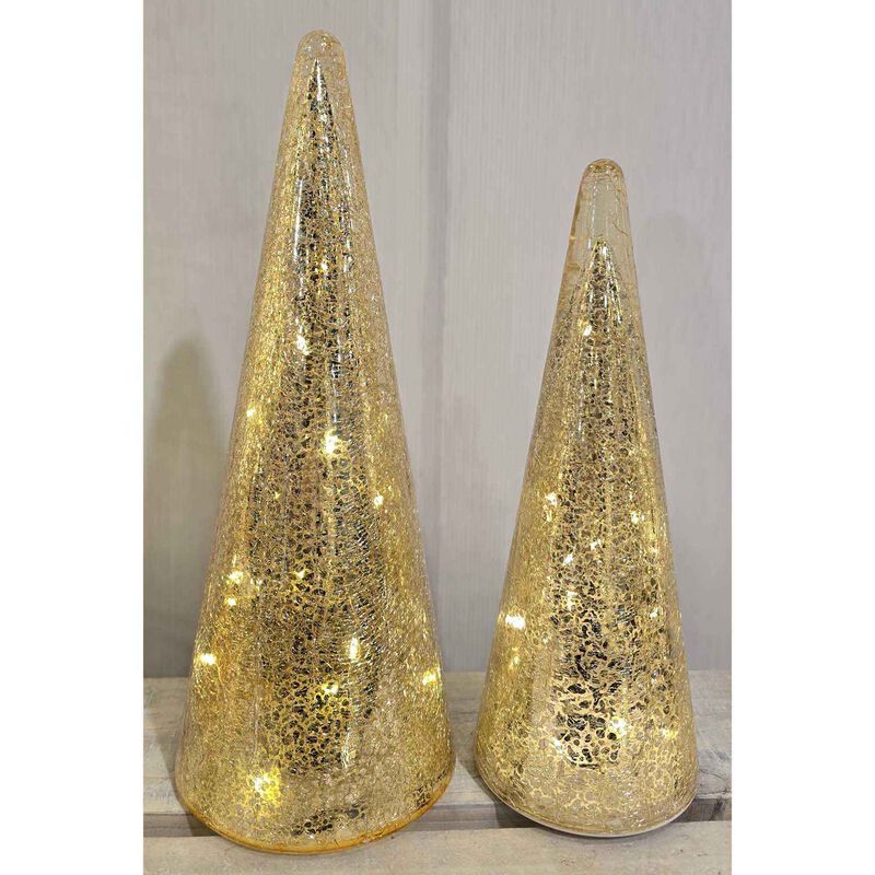 Stellar Haus Gold 28cm Crackle Glass Tree image number 3