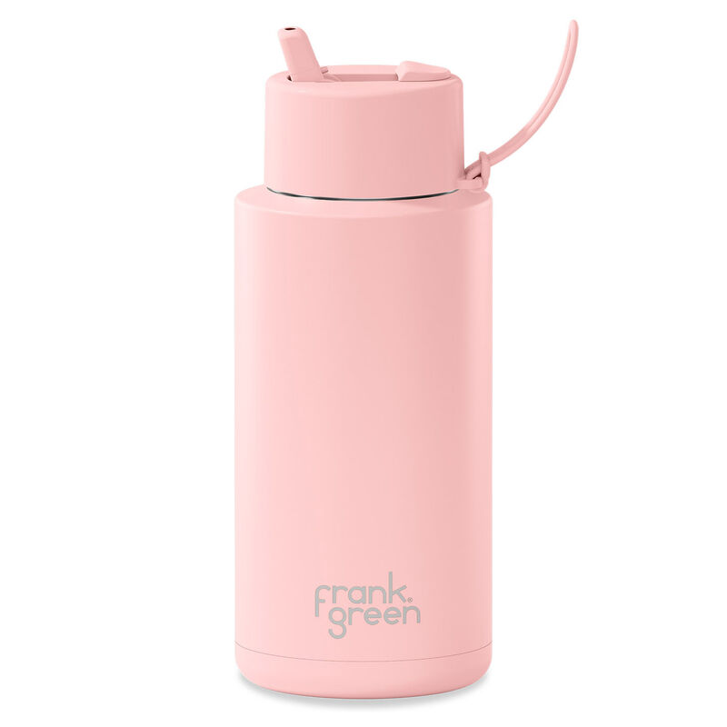 frank green 34oz Ceramic Bottle with Flip Straw Lid Blushed image number 0