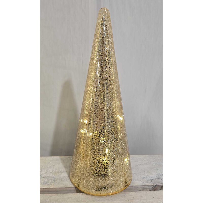 Stellar Haus Gold 28cm Crackle Glass Tree image number 1