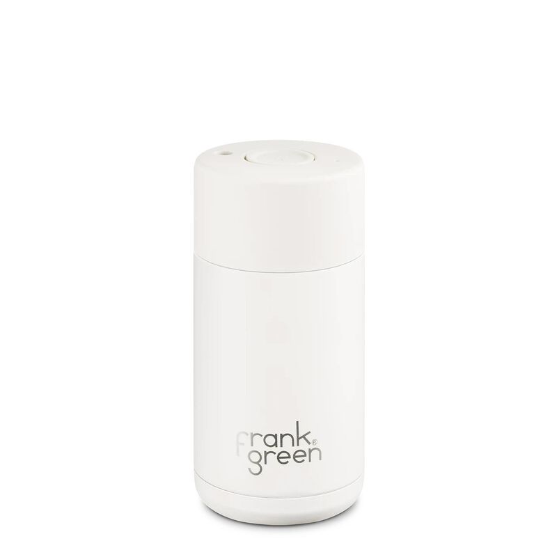 frank green 12oz Ceramic Reusable Cup with Push Button Lid image number 0