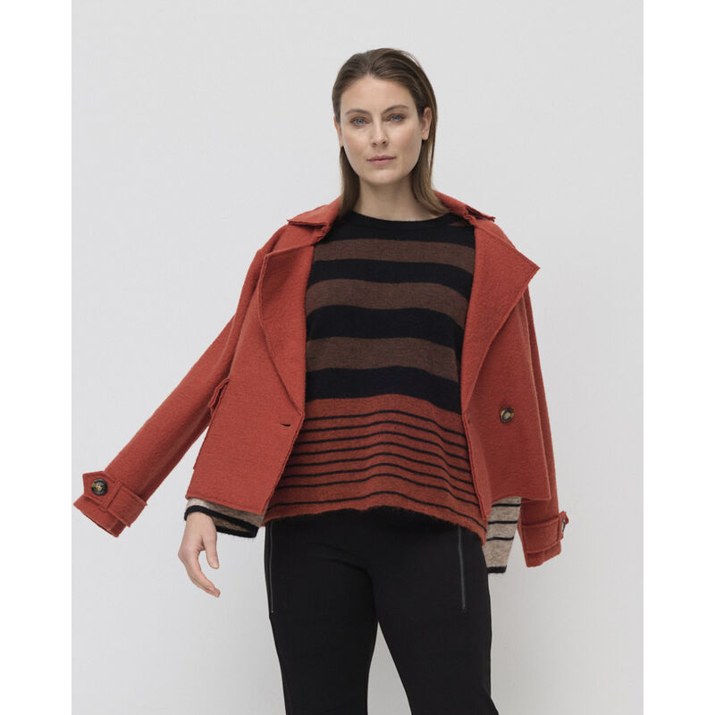 Marco Polo Cropped Boiled Wool Jacket image number 3