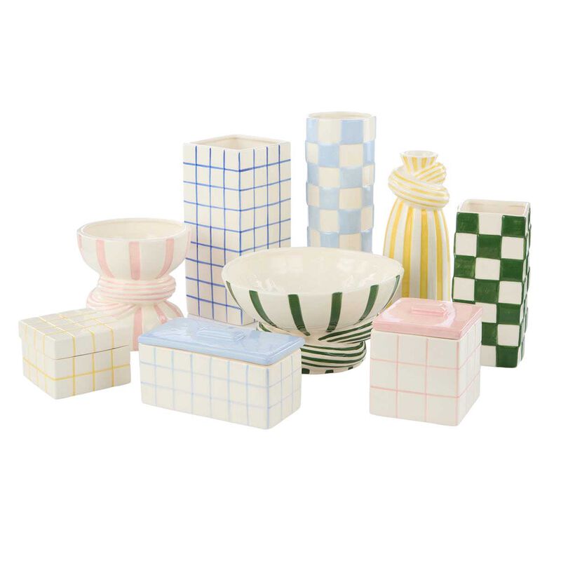 Emporium Lulu Collection Twist Stripe Vase Large - Pink image number 1