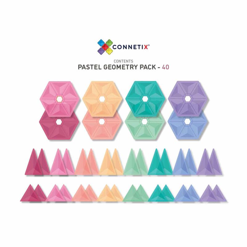 Connetix Tiles 40 Piece Pastel Geometry Pack image number 2