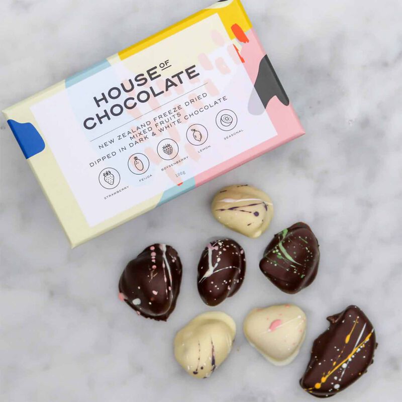 House of Chocolate Freeze Dried Fruit in Dark and White Chocolate 100g image number 1