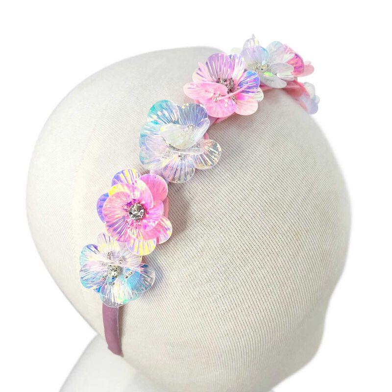 Pink Poppy Mermaid Flower Headband image number 1
