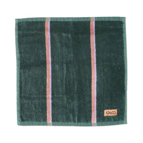 Kip&Co Wakame Crush Stripe Bamboo Terry Face Washer