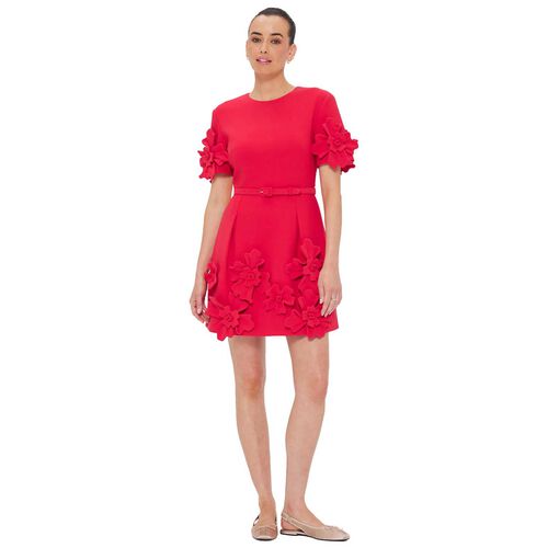 LEO LIN Aurelie Floral Applique Mini Dress