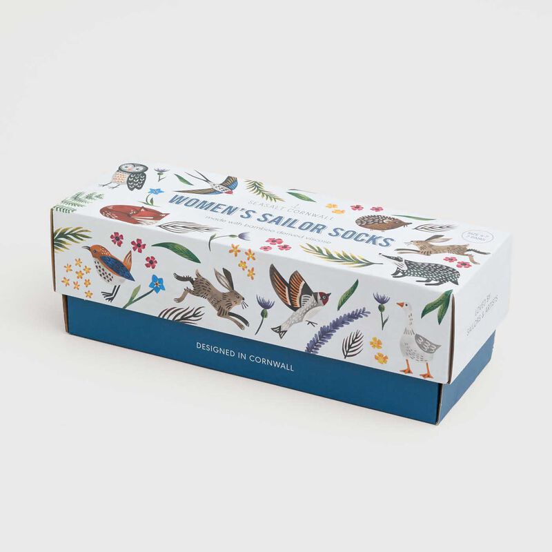 Seasalt Cornwall Sailor Socks Box of 7 Creatures Deer Trail Mix image number 2