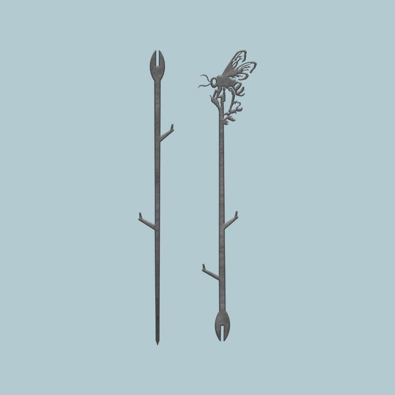 Metalbird Honeybee Plant Stake - 70cm image number 1