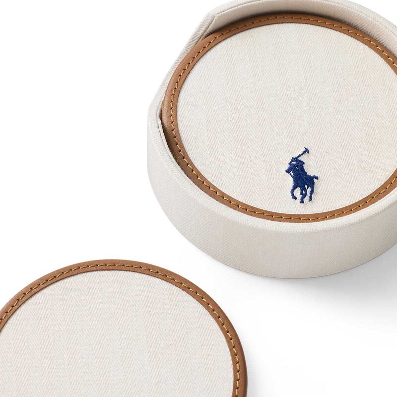 Polo Ralph Lauren Polo Icon Coaster Gift Set - Cream image number 1
