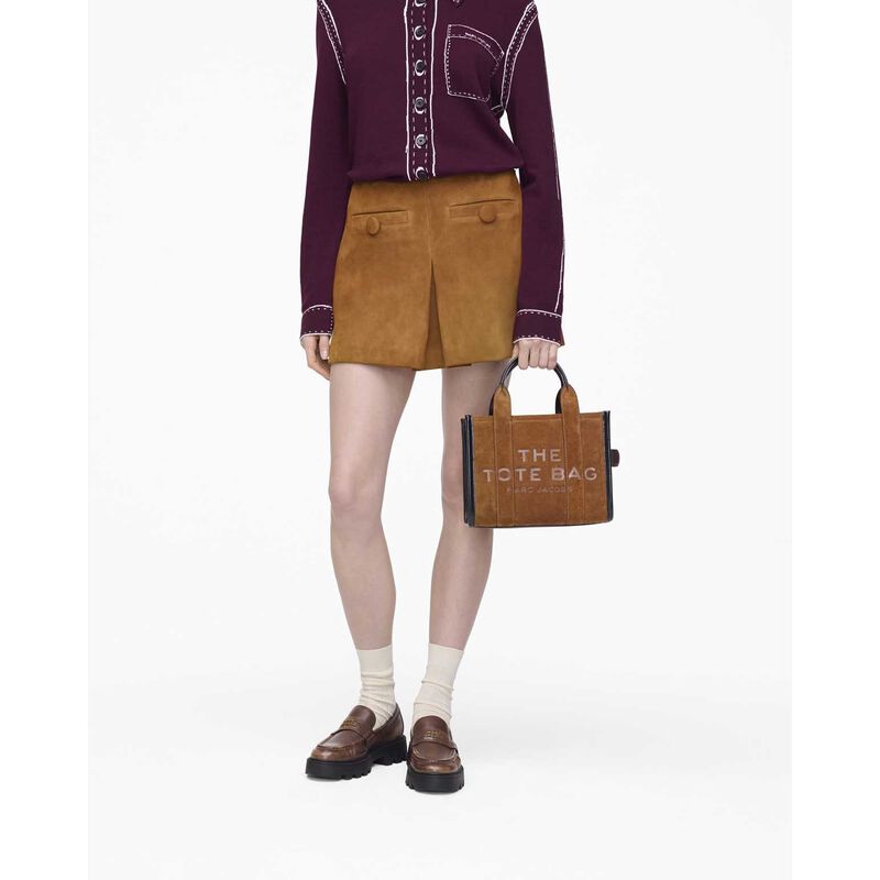 MARC JACOBS The Suede Leather Blocked Small Tote Bag image number 1