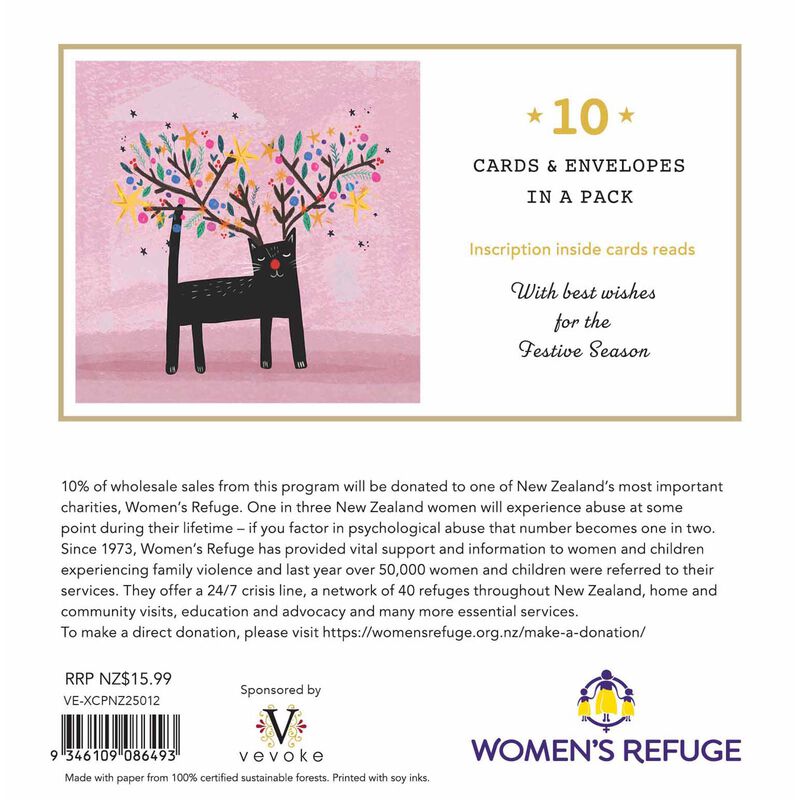 Women's Refuge Festive Cat Christmas Card Wallet image number 1