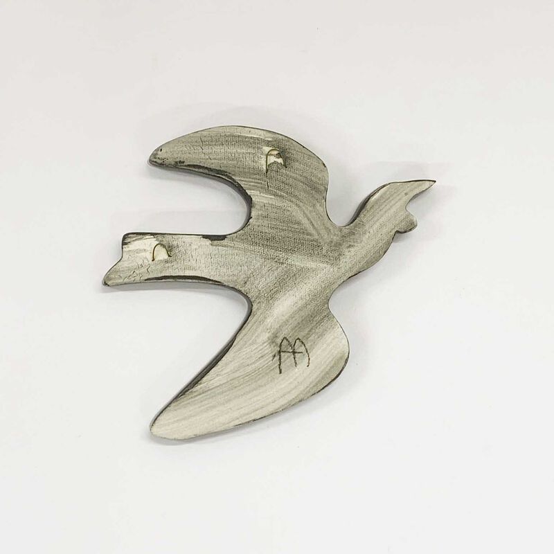 Borrowed Earth Ceramic Bird Small - Kowhaiwhai Tui image number 1