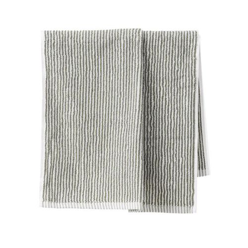Città Stripe Cotton Hand Towel Olive/White  - 45x75cm