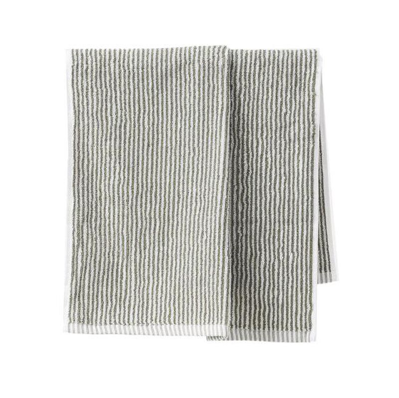Città Stripe Cotton Hand Towel Olive/White  - 45x75cm image number 0